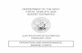 OPERATION AND MAINTENANCE, MARINE CORPSThe estimated total cost for producing the Department of Navy budget justification material is approximately $1,436,000 for the 2015 fiscal year.