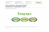 IAPP PRIVACY CERTIFICATION CANDIDATE HANDBOOK 2019 · Computer-based exams can be purchased at any time through the IAPP Store. An exam must be purchased before a candidate can schedule