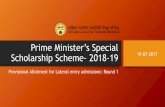 Prime Minister’s Special...Prime Minister’s Special Scholarship Scheme- 2018-19 Provisional Allotment for Lateral Entry Admissions: Round 1 Cut-Off Merit of Provisionally Allotted