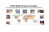 2018 Daily Prayer Calendar - Joshua Project · 2019-11-21 · 2018 Daily Prayer Calendar for world's largest Muslim People Groups & LR-UPGs Multi-year--write in dates; add 1 % --