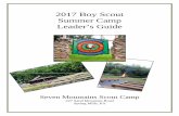 2017 Boy Scout Summer Camp Leader’s Guide · 2017-03-13 · Juniata Valley Council Boy Scouts of America Seven Mountains Scout Camp [3] 2017 Boy Scout Leader’s Guide February