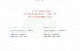 11 STANDARD MATHEMATICS -UNIT 1V ASSIGNMENT 1&2 · 5/11/2019  · 11 TH STANDARD MATHEMATICS -UNIT 1V ASSIGNMENT 1&2 k.BAKTHAVACHALAM., p.g.assistant (maths), virinchipuram vellore