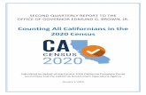 SECOND QUARTERLY REPORT TO THE OFFICE OF …...SECOND QUARTERLY REPORT TO THE OFFICE OF GOVERNOR EDMUND G. BROWN, JR. COUNTING ALL CALIFORNIANS IN THE 2020 CENSUS COMMITTEE ACTIONS