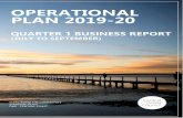 Q1 2019-20 Business Report Page...Q1 2019-20 Business Report Page | 4 Operational Plan 2019-20 Performance The Community Strategic Plan (CSP), titled One – Central Coast, sets the