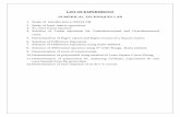 LIST OF EXPERIMENTS NUMERICAL TECHNIQUES LABgnindia.dronacharya.info/CSE/Downloads/Labmanuals/Lab... · 2017-05-29 · NUMERICAL TECHNIQUES LAB 1. Study of Introduction to MATLAB