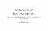 Metabolism of neurotransmittersvyuka-data.lf3.cuni.cz/CVSE1M0001/metabolism of neurotransmitters 2016... · I/V •Neurotransmitter ... •NMDARs allow a Ca influx sufficient for