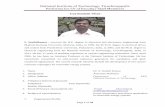 National Institute of Technology, TiruchirappalliKenguru Manjunath 2013 . National Institute of Technology, Tiruchirappalli: Performa for CV of Faculty/ Staff Members Page 8 of 20