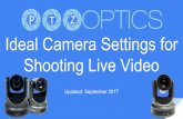 Ideal Camera Settings for Shooting Live VideoThe shutter speed, aperture and gain (ISO) are commonly referred to as the most important camera settings. In the "Live Video Streaming