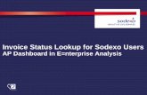 Invoice Status Lookup for Sodexo Users · New Method for Invoice Status Lookup Internal Sodexo Users Vendor Portal . Accessing the AP Dashboard in E=nterprise Analysis E=nterprise