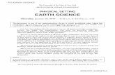 PHYSICAL SETTING EARTH SCIENCE - OSA : NYSEDThe University of the State of New York REGENTS HIGH SCHOOL EXAMINATION PHYSICAL SETTING EARTH SCIENCE Thursday, January 28, 2016 — 9:15