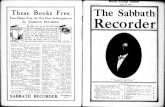 VOL. J~ly These Free at·· · These Books Free Your Choice Free, for One New Subscription to the SABBATH RECORDER We offer anyone of the following books free, postpaid, for one ne~
