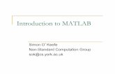 Introduction to MATLAB - Carleton Universitytjs/1908MatlabIntro.pdf · 1 MATLAB paradigm ! MATLAB is an interactive environment " Commands are interpreted one line at a time " Commands