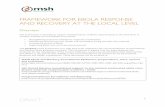 Ebola Framework with checklists 10.05.14 - MSH · • Limiting the spread of Ebola • Supporting Ebola care and treatment protocols The purpose of the Framework is to help local