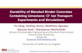 Durability of Blended Binder Concretes Containing ... · Durability of Blended Binder Concretes Containing Limestone: Cl-Ion Transport Experiments and Simulations Pu Yang, Aashay