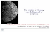 The rotation of Mercury from Schiaparelli to Colombo · The rotation of Mercury from Schiaparelli to Colombo ... Tidal friction : if the body’s rotation is faster than the revolution,