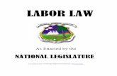 LABOR LAW - World Trade Organization · Labor Law As enacted and amended by the National Legislature TABLE OF CONTENTS Chapter Page 1. Recruitment of Labor 1 2. Conditions of Employment