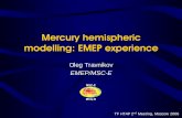 Mercury hemispheric modelling: EMEP experience...TF HTAP 2nd Meeting, Moscow 2006 МСЦ-В MSC-E Re-emission of Hg Assimilation of observations Multi-compartment modelling Natural