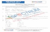 SPECTRUM JEE-MAIN 2017 SET-A Solutionsspectrum.ac.in/spectrum/iit-jee/images/pdf/JEE-MAIN 2017 SET-A Solutions.pdf · JEE-MAIN 2017 Offline Paper Set-A Questions with Solutions PART