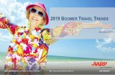 2019 BOOMER RAVEL RENDSNot much has changed in Boomer travel plans between 2018 and 2019. Boomers plan on taking between 45 leisure - trips next year with a similar composition of