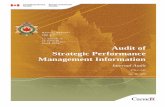 Audit of Strategic Performance Management Information · The Audit of Strategic Performance Management Information was identified as a priority in the Correctional Services Canada