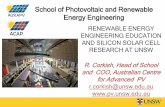 School of Photovoltaic and Renewable Energy Engineering · School of Photovoltaic and Renewable Energy Engineering RENEWABLE ENERGY ENGINEERING EDUCATION AND SILICON SOLAR CELL ...