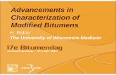 Advancements in Characterization of Modified Bitumens · Advancements in Characterization of Modified Bitumens. Lecture Outline • Targets of bitumen modification • Types of bitumen