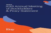 NOTICE OF 2019 Annual Meeting of Stockholders & Proxy ... · I am pleased to invite you to attend Etsy, Inc.’s 2019 Annual Meeting of Stockholders to be held on Tuesday, June 4,