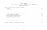 Section F GLOSSARY OF ITALIAN TERMS · 2013-08-22 · section f glossary of italian terms table of contents part i, specific catagories of tefcms dates locations declarant and other