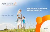 INNOVATION IN ALLERGY IMMUNOTHERAPY...3 Visiongain, Allergic Rhinitis Drug Market forecast 2015-2025 2 3 1 Competitive landscape in AIT market 6 Use of adjuvant Rapidity of treatment