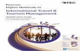 International Travel & Tourism Management...Tourism Management Level BTEC Higher National Certiﬁ cate BTEC Higher National Diploma Level. v Introducing your new Pearson BTEC Higher