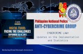Philippine National Policeacfe-p.org/uploads/3/5/3/3/35333257/2-4_cybercrime_updates.pdf · Unjust Vexation 1 10 33 46 90 10 Robbery/Extortion (Sextortion) 3 11 30 40 84 16 R.A. 8484