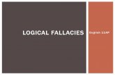 LOGICAL FALLACIES English 11AP - Announcementsmrsmitchellsaplanguage.weebly.com/uploads/5/9/1/2/59122629/logical_fallacies...How can you say he’s a good musician when he’s been