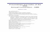 Proceedings and Index of the 50th Annual …...Proceedings and Index of the 50th Annual Convention - 1988 Speakers’ Index Abe, Toshi (Local 1034) Adler, Richard (Local 14156) Alexander,