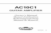 AC10C1 Owner's Manual - The Vox ShowroomINTRODUCTION Owner’s Manual Congratulations on your purchase of the VOX Custom Series AC10C1 Guitar Amplifier. This amp is the culmination