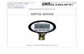 SPG-DIGI · 2012-02-27 · 1 Introduction The SPG-DIGI is a digital manometer featuring a MIN/MAX display function. Full scale (FS) accuracy is ± 0,5% based on the upper limit of