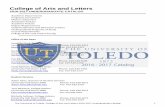College of Arts and Letters - University of Toledo...The University of Toledo ‐College of Arts and Letters‐2016‐2017 Undergraduate Catalog 2 Sharon Schnarre, Pre‐med/pre‐dent/pre‐vet