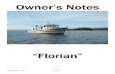 “Florian” - San Juan Sailing and Yachtingsanjuansailing.com/charter-detail/power/florian/content/florian_owners_notes.pdf · Florian Owner Notes Page 3 INTRODUCTION Welcome Aboard