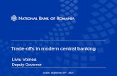 Liviu Voinea - Banco de Portugal · Liviu Voinea Deputy Governor Lisbon, September 25th, 2017 . 2 I. Central Banks’ mandate Implicit (de facto) vs. explicit (de jure) mandate •