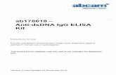 ab178618 – Kit Anti-dsDNA IgG ELISA · TROUBLESHOOTING 14 19. NOTES 16. Discover more at 2 PRODUCT INFORMATION 1. BACKGROUND Abcam’s anti-dsDNA IgG Human in vitro ELISA (Enzyme-Linked