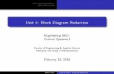 Unit 4: Block Diagram Reduction - Memorial University of ...ENGI 5821 Unit 4: Block Diagram Reduction. When reducing subsystems in cascade form we make the assumption that adjacent