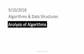 9/10/2018 Algorithms & Data Structures Analysis of Algorithms · Asymptotic Algorithm Analysis •The asymptotic analysis of an algorithm determines the running time in big-Oh notation
