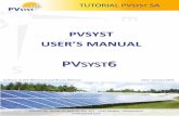 PVSYST USER S MANUAL - d3pcsg2wjq9izr.cloudfront.net · PVsyst Version 6, and may be understood as a PVsyst user's manual. It contains three different tutorials describing the basic