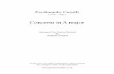 Concerto in A major - Forrest Guitar Ensembles · 2019-08-26 · Concerto in A major Ferdinando Carulli (1770 - 1841) Arranged for Guitar Quintet by Andrew Forrest In the event of