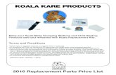 KOALA KARE PRODUCTS - Amazon S3 · 2018-09-07 · KOALA KARE PRODUCTS ® Keep your Koala Baby Changing Stations and Child Seating Products safe and refreshed with Koala Replacement