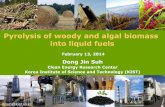 Pyrolysis of woody and algal biomass into liquid fuelsPyrolysis of woody and algal biomass into liquid fuels February 13, 2014 Dong Jin Suh Clean Energy Research Center Korea Institute