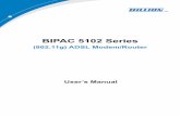 BIPAC 5102 Series - Home Networking, Building to Building WiFi, … · 2019-11-20 · The BIPAC 5102 Series complies with ADSL2+ standards for worldwide ... Internet connections.