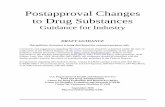 Postapproval Changes to Drug Substances Guidance for Industry · 2018-09-25 · Postapproval Changes to Drug Substances Guidance for Industry . Additional copies are available from: