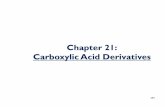 Chapter 21: Carboxylic Acid Derivatives · Hydrolysis of Acid Derivatives (21-7) This reaction is the reason all of these compounds are considered acid derivatives…because they