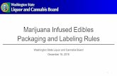 Marijuana Infused Edibles Packaging and Labeling …...Rule Making Overview The intent of these rule revisions is to: • Streamline the review and approval process for marijuana infused