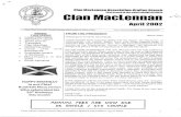 Anril 2002 - Clan MacLennan Worldwide · Anril 2002,),-{l 4ff ffi ffiflF \\'o Clan Chief Ruairidh Donald Maclennan of MacLennan Clan Chief tan Scott. Maclennan FROM THE PRESIDENT